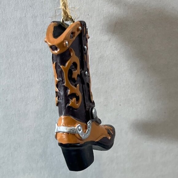 Western Cowboy/Cowgirl Boot Christmas Tree Hanging Ornament 2" Tall - Picture 5 of 10